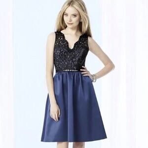 NWT After Six Cocktail Length V-Neck Bridesmaid‎ Party Dress Amethyst sz 8